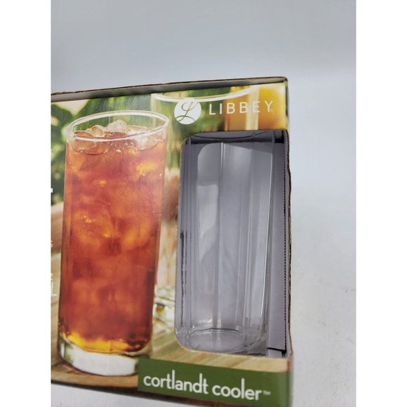 Libbey Glass 4 Cortlandt Cooler Drinking Glasses 14.4 Oz Brand New In Box - Picture 3 of 9